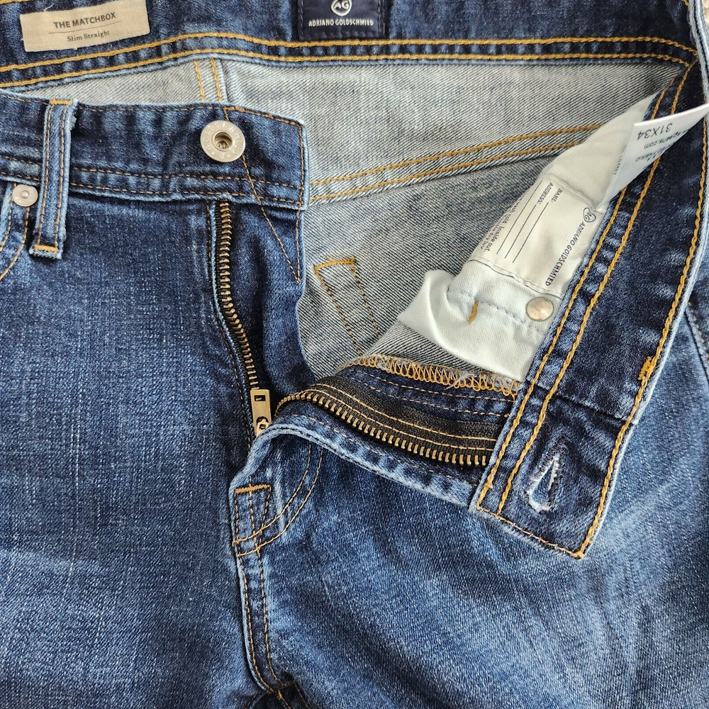 Adriano Goldschmied The Matchbox Slim Strait Cotton Blend Jeans Men's Size 31x34 - Picture 9 of 16